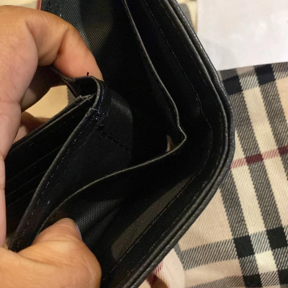 Mens Western Bi Fold Faux Leather Wallet Camo Black